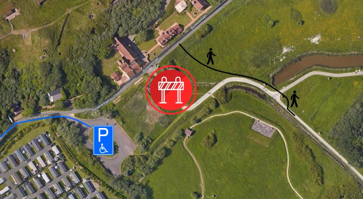 Overzicht alternatieve route wandelaars
